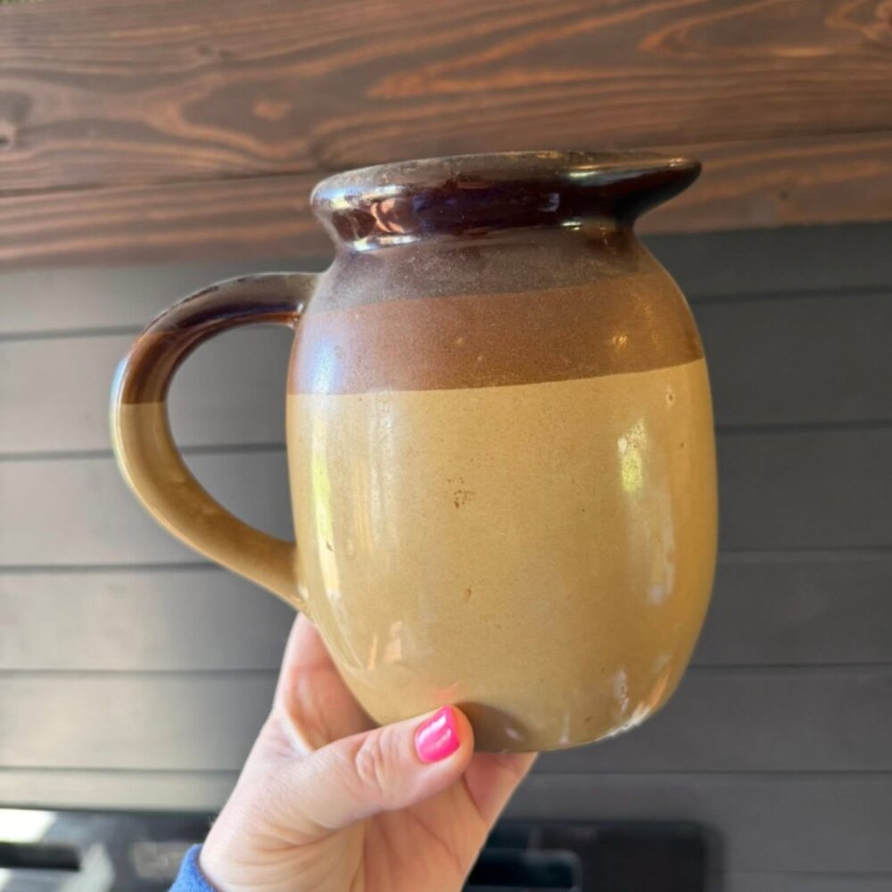 Vintage Brown and Tan Crock